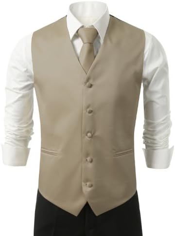 IDARBI for MEN 3 Pieces Set Solid Formal Tuxedo Vest Set (XS~5XL Size Available)