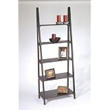 OSP Designs ES21 Expresso Finish SOLID WOOD 5-Tier Ladder Bookcase