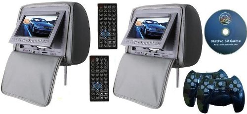 Gray Color Zipper Pair of Headrest 7\
