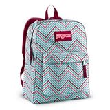 JanSport Superbreak Classics Series Daypack (White/Dina Blue Soda Shop)