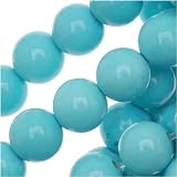 Blue Turquoise Gemstone 6mm Round Beads - 16 Inch Strand