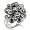 Silver Tone Jet Austrian Crystal Cluster Ring