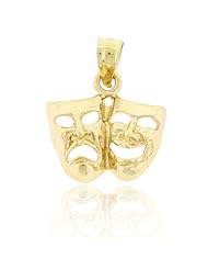 Gold Drama Mask Charm, 10k