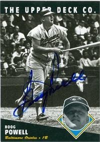 Boog Powell Autographed/Hand Signed 1994 BAT Upper Deck baseball card Baltimore Orioles
