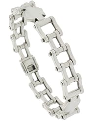Sterling Silver Bicycle Chain Link Bracelet 1/2 inch wide, sizes 8, 8.5 & 9 inch