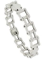 Sterling Silver Bicycle Chain Link Bracelet 1/2 inch wide, sizes 8, 8.5 & 9 inch