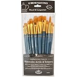 Royal Brush Manufacturing Royal and Langnickel Zip N' Close 12-Piece Brush Set in Vinyl Pouch
