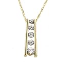 10K Yellow Gold Round-Cut .025 ct.t.w. Diamond Pendant Necklace