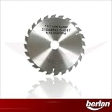 Eigenschaften Berlan SB 210X30X2.6X24T / Berlan Sägeblatt 210mm - 30x2,6x24T für Kapp-, Gehrungs- & Zugsäge