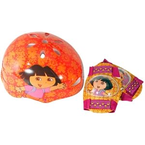 Dora Hardshell Bicycle Helmet and Protective Pad Value Pack (Toddler) by 