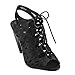 Beston CD35 Women's Peep Toe Cut Out Sling Back Mid Heel Gladiator Sandals