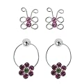 Kids' Sterling Silver Butterfly/ Flower Earrings 2-pr. Set