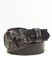 Diesel Black Gold Broken Black Leather Belt