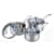3pc Stainless Steel Saucepan Set With Straining Lids and Pouring Lips