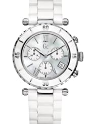 GUESS Womens Gc DIVER CHIC White Ceramic Chronograph Timepiece