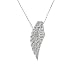 Gabriella's Angel Wing Pave CZ Silver Necklace with Tiffany Chain