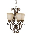 Murray Feiss F2074/4ATS Sonoma Valley Four-Light Chandelier in Aged Tortoise Shell and French Scavo Glass