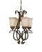 Murray Feiss F2074/4ATS Sonoma Valley Four-Light Chandelier in Aged Tortoise Shell and French Scavo Glass