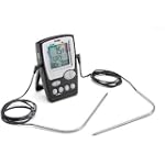 Polder Dual Probe Cooking Thermometer, Black