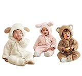 【Yusongirl】 ベビーの仮装着ぐるみ　赤ちゃん 動物  くま うさぎ ひつじ ベビーカバーオール 動物 暖かい 防寒 パジャマ 出産祝い (100, ホワイト)