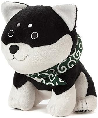 Jananese Dog Shiba Inu Black Mameshiba Plush Doll Wankodo with Furoshiki Bag by Wankodo