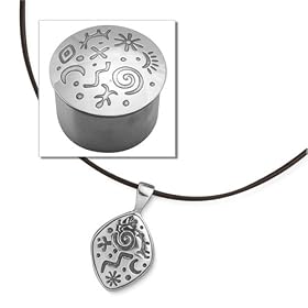 Sterling Silver Petroglyph Inspired Pendant and Box