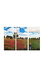 Arte Dal Mondo Cuadro 3 Piezas Monet Passeggiata Tra I Papaveri