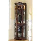 Lighted Curio Cabinet - Golden Mahogany