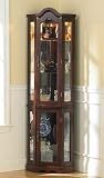 Lighted Curio Cabinet - Golden Mahogany