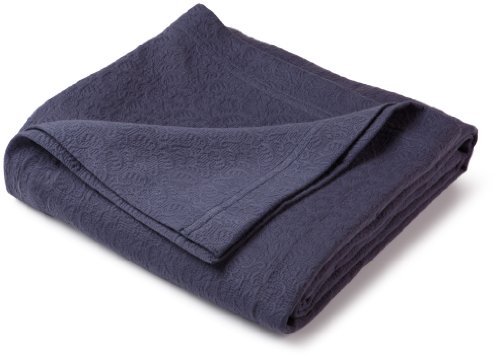 Pinzon Avalon Matelasse 100-Percent Cotton Jacquard Twin Coverlet, Blue