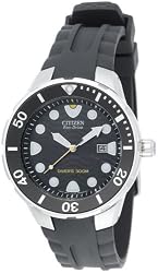 Citizen Men's BN0070-09E Eco-Drive Professional Diver Black Rubber Strap Watch