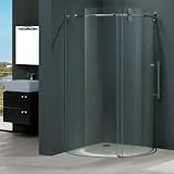 Vigo Industries VG6031CHCL40R Frameless Round Clear Shower Enclosure, Chrome