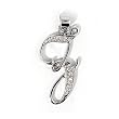 INITIAL PENDANT W/CZ STERLING SILVER .925 Letter Z