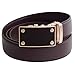 FEDEY Mens Ratchet Belt, Leather, Classic Series, Custom Fit for Waist 26 to 54 inches, BLANK CANVAS - Brown/Gold, Large