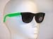 UV Protection Sunglasses - Black Rubber Frame with Green Temples