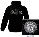 Apparel : Beatles Black Zippered Hoodie Golden Sgt Pepper seal hooded sweatshirt