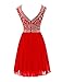 Wedtrend Women's Short Beading Homecoming Chiffon V-back Prom Dress