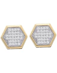 10KT Yellow Gold 0.20 CTW Diamond Micro Pave Earrings