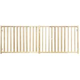 Four Paws Vertical Wood Slat Dog Gate, 51-93" W by 24" H