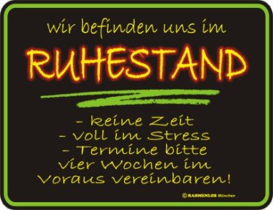 Cover image : RENTNER IM RUHESTAND SPAß FUNSCHILD BLECHSCHILD R273