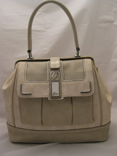 Review GORGEOUS 'G BY GUESS' LARGE SATCHEL HANDBAG. NEUTRAL / STONE (UK)