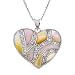 Mosaic Genuine Mother-Of-Pearl C.Z. Silver Heart Pendant Sterling Silver Jewellery