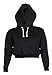 Womens Plain Crop Top Hoodies Black