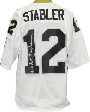 Ken Stabler Signed Oakland Raiders White Russell Athletic Jersey