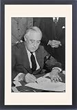 Framed Print of President Roosevelt signs declaration of war on Japan from Everett Collection