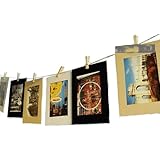 10 Pc 6" Picture Photo Frame Album Display Photograph Hanging Clip Hemp Rope