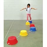 School Smart Stepping Buckets Balance Builders - 5 x 12 inch - Set of 6 - 2 Each of 3 Primary Colors