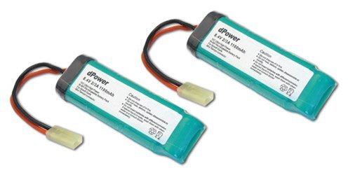 2 pcs 8.4V 1100mAh Flat NiMH Battery Packs for Mini AirSoft Guns