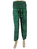 Womens Harem Pants Green Om Print Yoga Hippy Pants Boho Couture