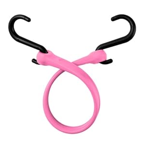 The Perfect Bungee 13-Inch Easy Stretch Strap with Nylon S-Hooks, Pink